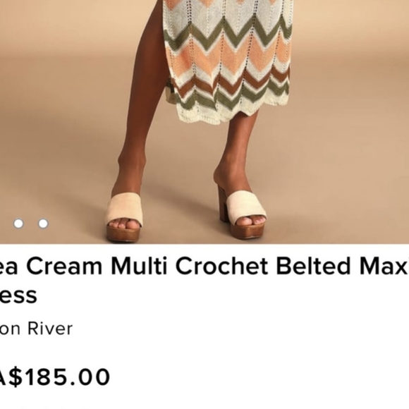 MOON RIVER Multi Crochet Belted Maxi Dress - Picture 7 of 8